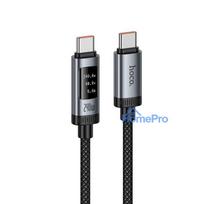 Data Cable with digital display USB C to USB C Hoco PD 6A 240W 1,2 m U148 black