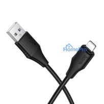 Silicone Cable USB A to Lightning Hoco 2,4A 1 m X124 black