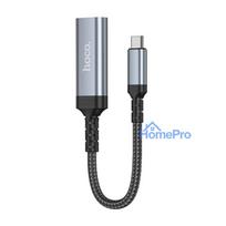 Cable USB C to HDTV conversion cable Hoco 4K 30Hz 0,2 m UA43A metal gray