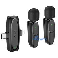Wireless lavalier microphone Lightning / USB C Hoco 2 pcs L15 black