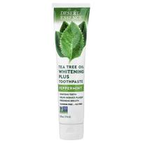 Desert Essence, Tea Tree Oil Whitening Plus Toothpaste, Peppermint, 6.25 oz (176 g) green