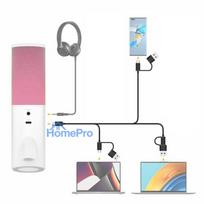 Microphone - 7Ryms SR-AT10 USB-C USB-A Condenser Cable Release with RGB White