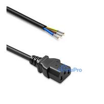 IEC C13 power cable, stripped and soldered, Pure copper Cu, 3x0.75mm², 0.5m, QOLTEC