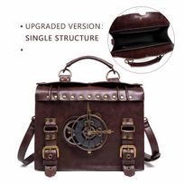 Steampunk Single Shoulder Bags Vintage Women Handbags Gothic Messenger Crossbody Bag Ladies Rivet Top-Handle Bags Pack one size black