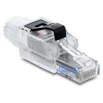 RJ45 field-terminable connector Cat.6A unshielded transparent / black
