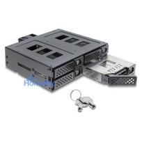 5.25" removable drive bay for 4 x 2.5" SATA or SAS HDD / SSD with lock