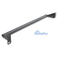 19" 1U cable management panel / cable tray, depth adjustable 40 - 90 mm, black