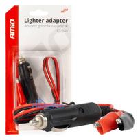 Cigarette lighter socket adapter with alligator clip output 12V 24V 60cm AMIO-03802