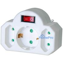 Triple socket adapter Brennenstuhl, with switch, white