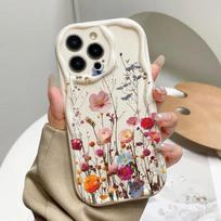 Case For Xiaomi POCO X7 X6 X5 F3 X3 M3 M4 M6 F6 F7 Pro F8 15 Ultra 15T Pro 11 Lite 5G NE 12T Tulip Leaves Flower Print Couqe POCO F6 Pro 5G white