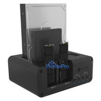 4-bay Docking Station for 2x M.2 NVMe and 2x 2.5" / 3.5" HDD / SSD in Single Mode, Host USB 3.2 Gen 2, 10Gbps