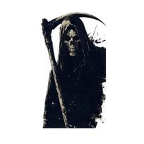 Halloween Window Decorations Grim Reaper Skull Static Clings, Self-Adhesive Spooky Glass Ghostly Decals, Waterproof Stickers for Bedroom Balcony B gray