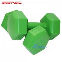 SportVida 2in1 GYM & Fitness Comfort Hexagonal Shape Dumbbell Set 2 * 2 KG Green
