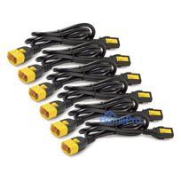 Power cable power IEC 60320 C13 locking to IEC 60320 C14 locking 60cm red pack of 6