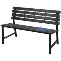 BLACK METAL GARDEN BENCH 115X55X85CM