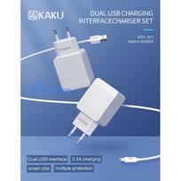 Kaku KSC-371 Set 2in1 Smart Two USB Sockets 2.4A Mains Charger + USB to Lightn 1m Cable