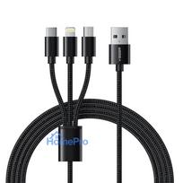 Cable 3in1 USB A to Lightning / Typ C / Micro USB VEGER 2,4A 18W V303 1,2 m black