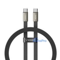 Flat cable Type C to Type C VEGER PD 5A 240W CC2-MTB 1,5 m black