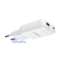 Phone charger USB A + Type C PD 45W + data cable Type C to C 100W VEGER TR121 white
