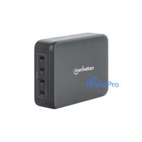 Charger Manhattan 4-portu GaN USB Power Delivery Station PD 3.1 with four USB-C PD ports up to 140W each, total power 24