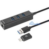 USB hub Manhattan Manhattan 180894 USB 3.2 Gen 1 (3.1 Gen 1) Type-A + Type-C 5000Mbit / s Black