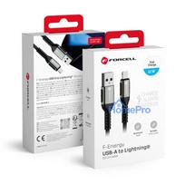 Cable USB A to Lightning Forcell F-Energy 2,4A 12W Cafule 0,5 m C257 black