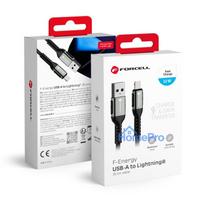 Cable USB A to Lightning Forcell F-Energy 2,4A 12W Cafule 0,25 m C257 black