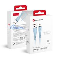 Cable USB A to Lightning Forcell F-Energy 2,4A 12W Silicone 1 m C343 blue