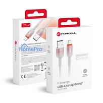 Cable USB A to Lightning Forcell F-Energy 2,4A 12W Gradient 1 m C353 white