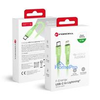 Cable USB C to Lightning Forcell F-Energy PD 3A 27W Silicone 1 m C346 green