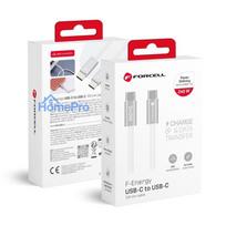 Cable USB C to USB C Forcell F-Energy QC4.0 PD 5A 240W Cafule Flat 1,2m CCFN23 white