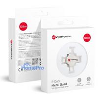 Pendrive 128GB USB 3.2 Gen 1 (USB A / USB C / Lightning / Micro USB) Forcell F-Data Metal Quad silver