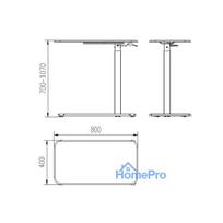 Desk / table with adjustable height Unique LAPTOP DESK black