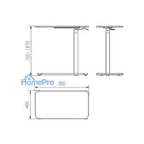 Desk / table with adjustable height Unique LAPTOP DESK white