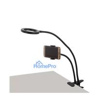 Elight TF Desk Clip Live Stream Selfie 11cm Ring LED Light Flash flexi 30cm tube Phone Holder Black