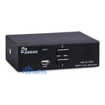 Inter-Tech KVM Switch AS-21DA DVI, 2 Port, Metall, Front US