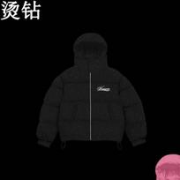 DRIPX Harajuku Žieminė vyriška dygsniuota striukė Storas šiltas paltas Amerikietiško retro stiliaus Užtraukiama viršutinė apranga Laisvalaikio gatvės mados tendencija Naujas S black