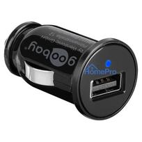 Car charger 5 watts (black, 1x USB-A, 12 / 24 volts)
