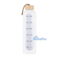 Drinking Bottle - FeiyuTech KiCA Hydro Glass 1000 ml With Silicone Sleeve - White