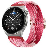 22mm 20mm Braided Strap for Huawei Watch 3/4/GT/5/6/Pro 46mm Nylon Loop Bracelet for Samsung Galaxy Watch 7/6/Classic/5/Pro Band Huawei GT2 GT2Pro pink