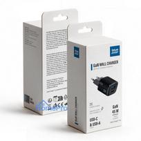 Phone charger Blue Star Nano GaN USB C + USB A QC4.0 PD 3A 45W VT-334 black