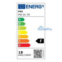 PNI D-Light T8 18W glass LED tube, length 120cm, 1850lm, 6400K, cool white, IP65
