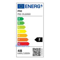 PNI H-Light 6060 LED panel, 48W, 600x600mm, 4800lm, 6400K, indoor, recessed, cool white