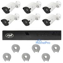 PNI House IP716J POE NVR video surveillance package, 6 PNI IP818J 8MP cameras and 6 20 meter UTP CAT6 cables included