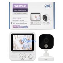 Video Baby Monitor PNI BM280 screen 2.8 inch wireless 2.4 Ghz, temperature sensor, VOX, night vision