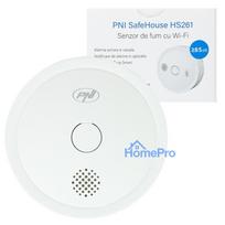 Smoke sensor PNI SafeHouse HS261 with Wi-Fi, control from Tuya Smart application, 3V battery supply, 85dB, sound and vis