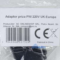 UK-Europe PNI socket adapter, 220V, black