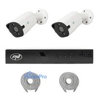 PNI House IP710J POE NVR video surveillance package, 2 PNI IP818J 8MP cameras and 2 20 meter UTP CAT6 cables included