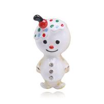 Blucome Cute Cartoon Oil Dripping White Snow Baby Brooch Women Kids Suit Hats Snowman Pin Accessories balta