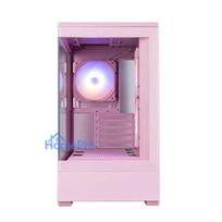 Zalman P30 V2, mATX Mini Tower PC Case, 3 x 120mm ARGB Fans, Pink